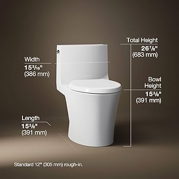 Veil(1～6) KOHLER Veil One-Piece Skirted Toilet, Dual Flush, Elongated
